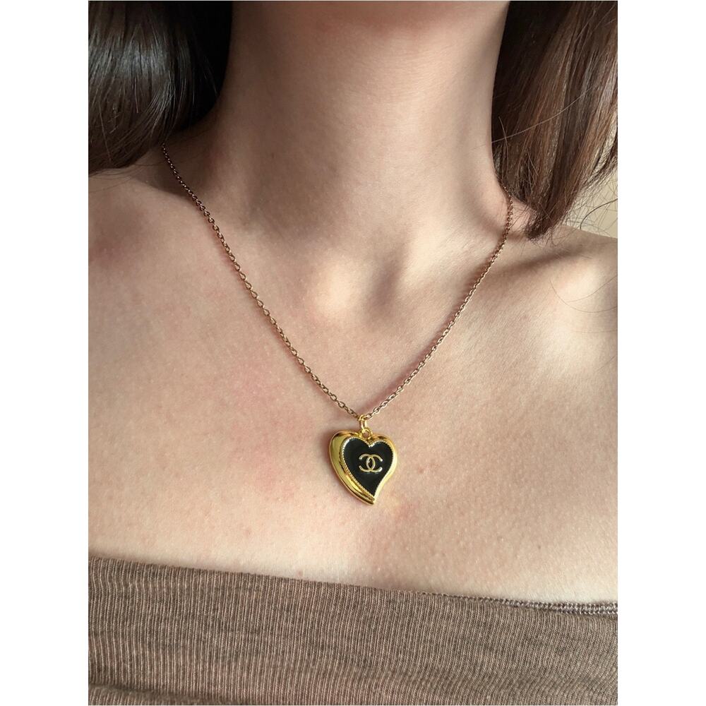 ✨ Vintage CHANEL Heart Upcycled Necklace: BOGO Sale! ✨